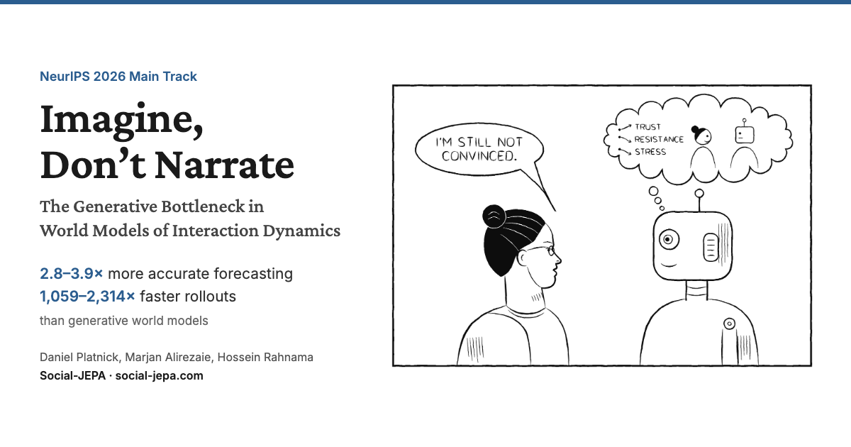 Social String Social-JEPA · Imagine, Don’t Narrate: The Generative Bottleneck in ...